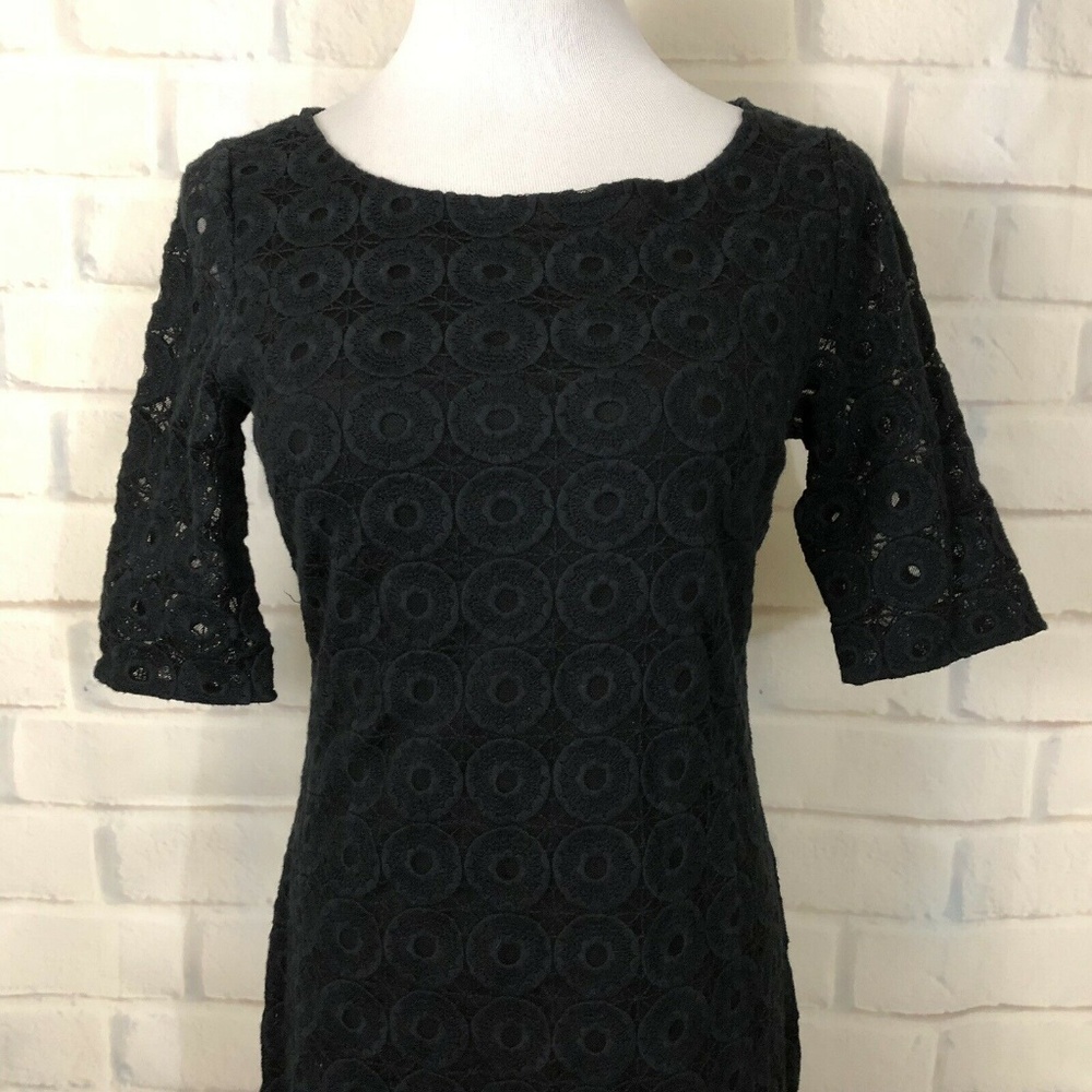 Banana Republic Black Lace Embroider Overlay Dress